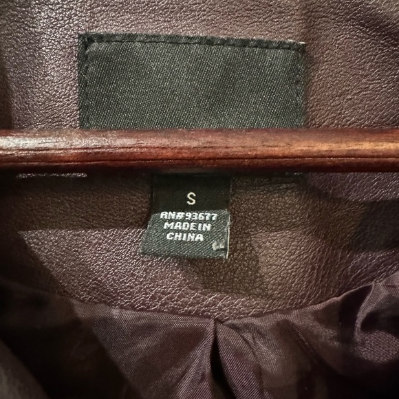 a.n.a Women's Burgundy Pleather Moto Jacket - Picture 3 of 5